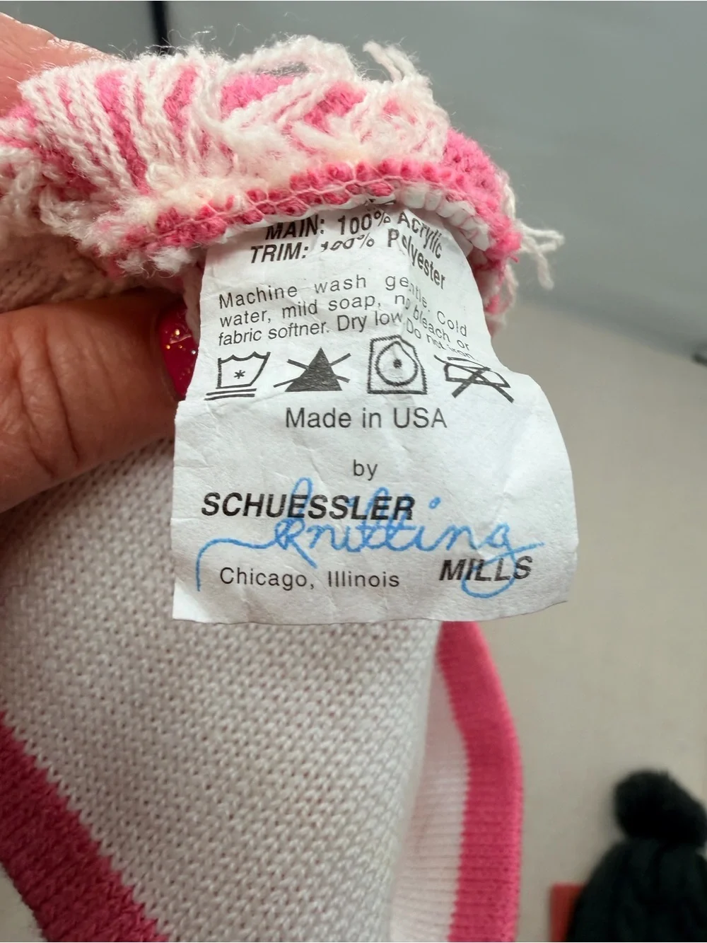 Pink Fair Isle Pom Pom Kids Knit Hat